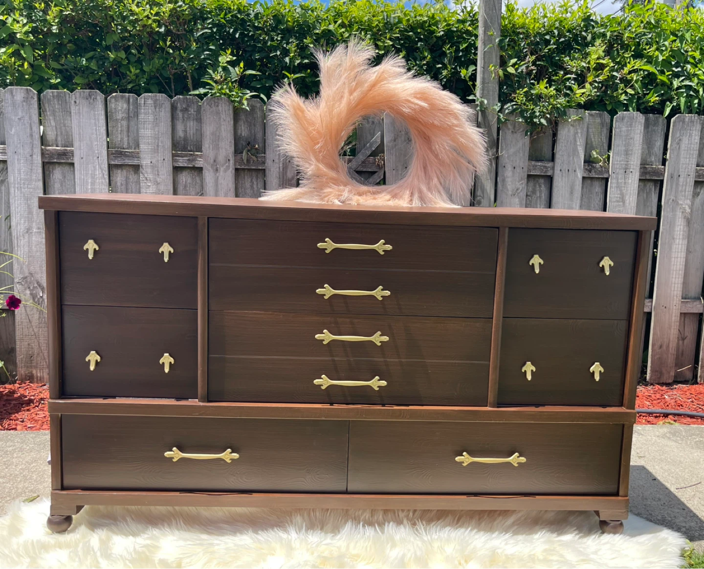 MCM 8 drawers -solid wood dresser restored