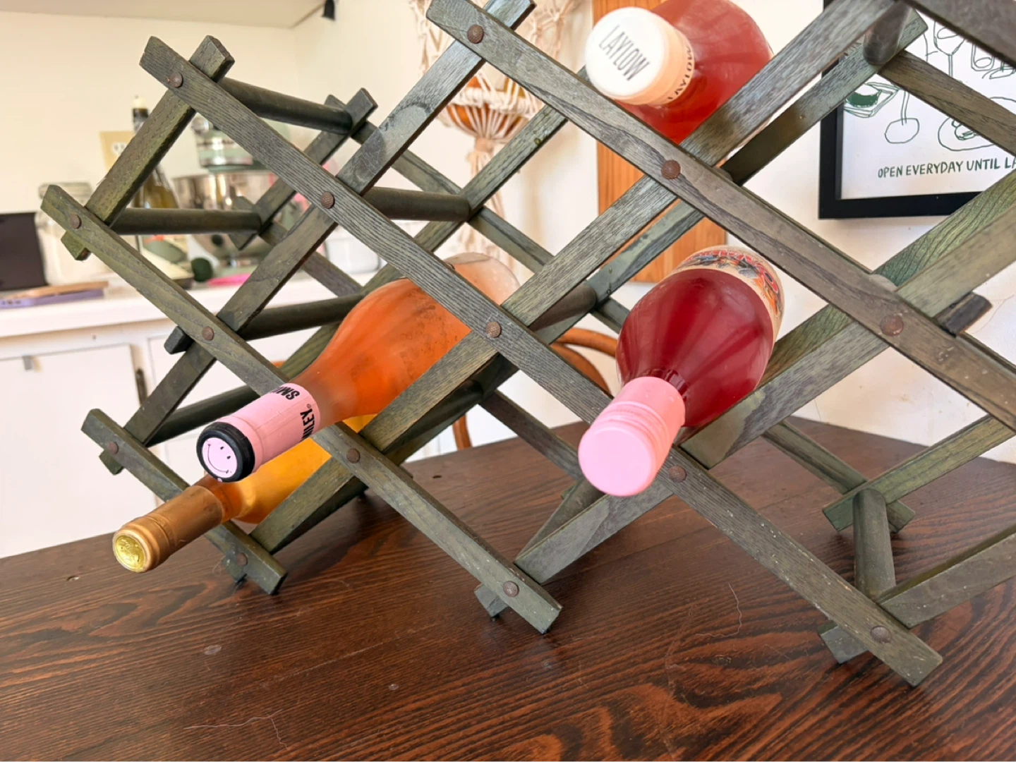 Antique Wooden Folding Wine Rack - photo 5
