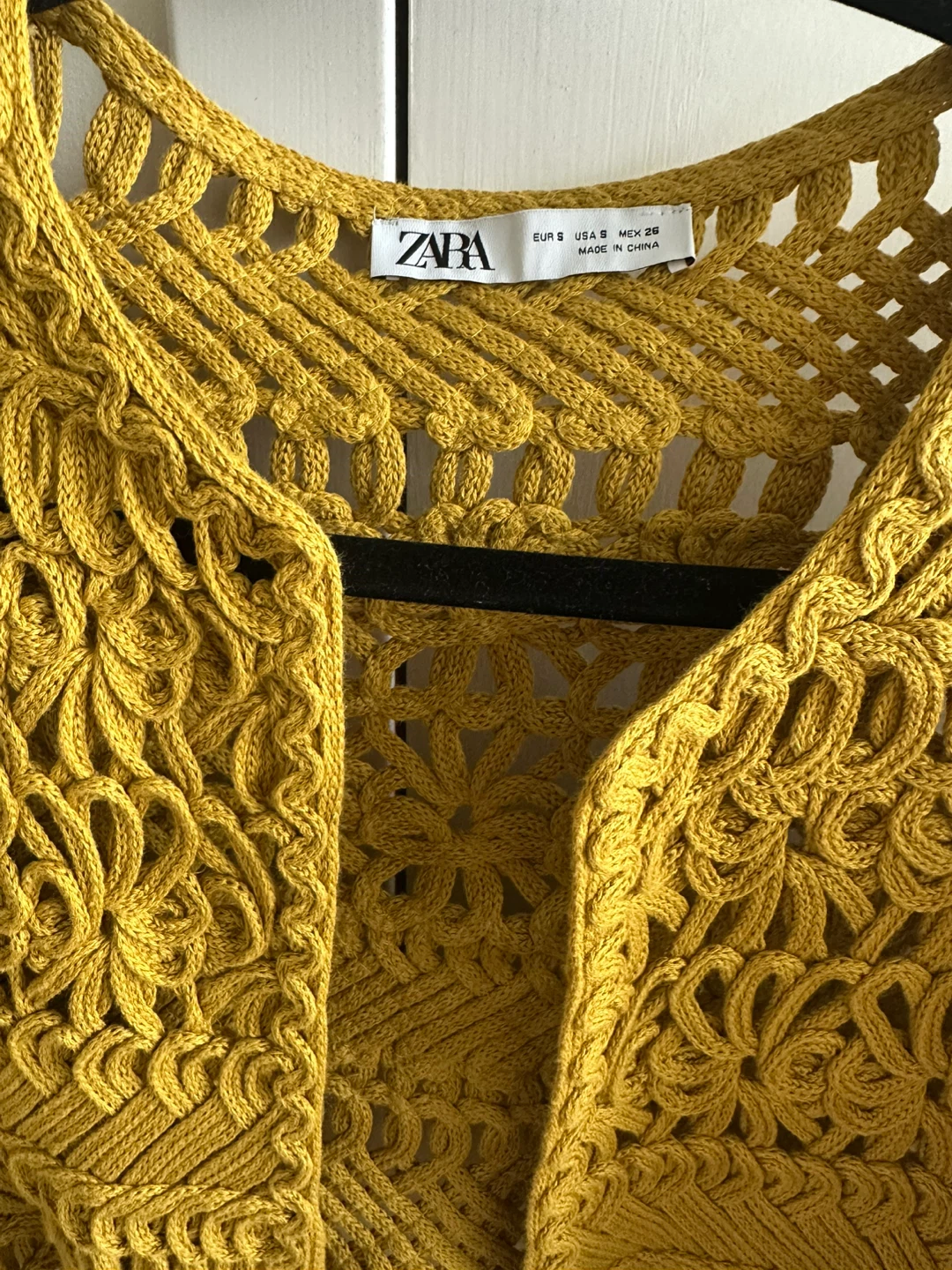 ZARA Yellow Crochet Fringe Cardigan - photo 2