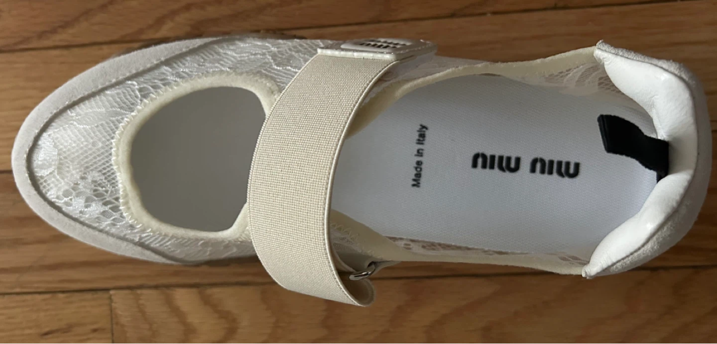 Miu Miu Women's White Lace Sneakers - photo 3