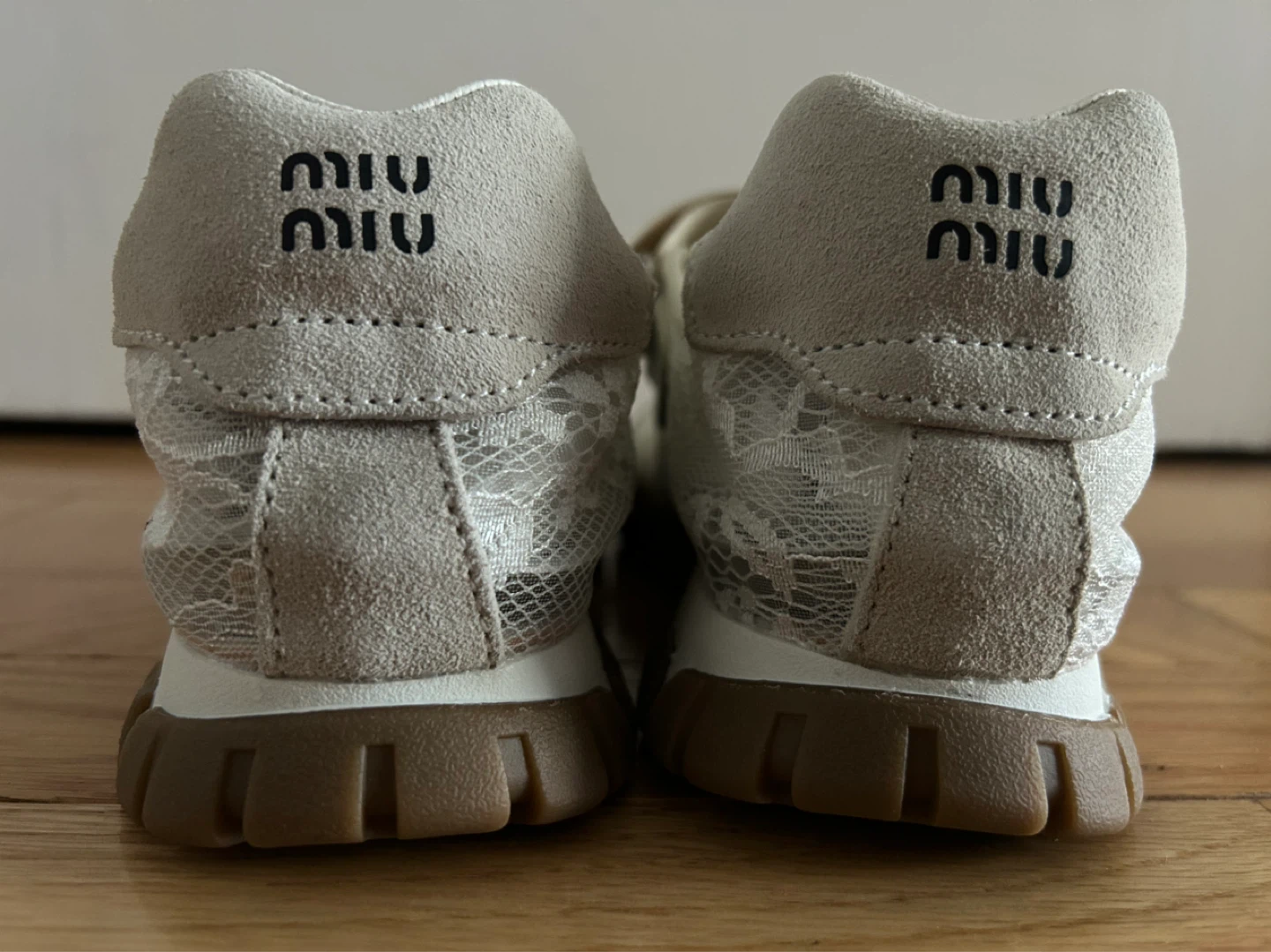 Miu Miu Women's White Lace Sneakers - photo 2