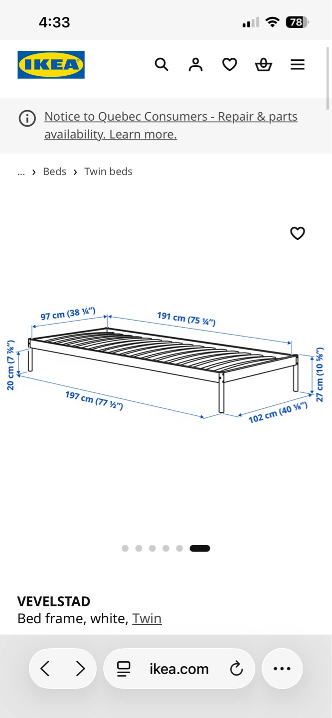 IKEA Twin Bed Frame, mattress and cover ,lamp and light bulb - photo 2