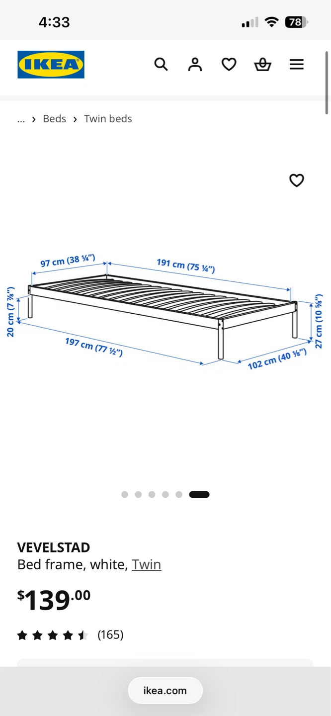 IKEA Twin Bed Frame, mattress and cover ,lamp and light bulb - photo 3
