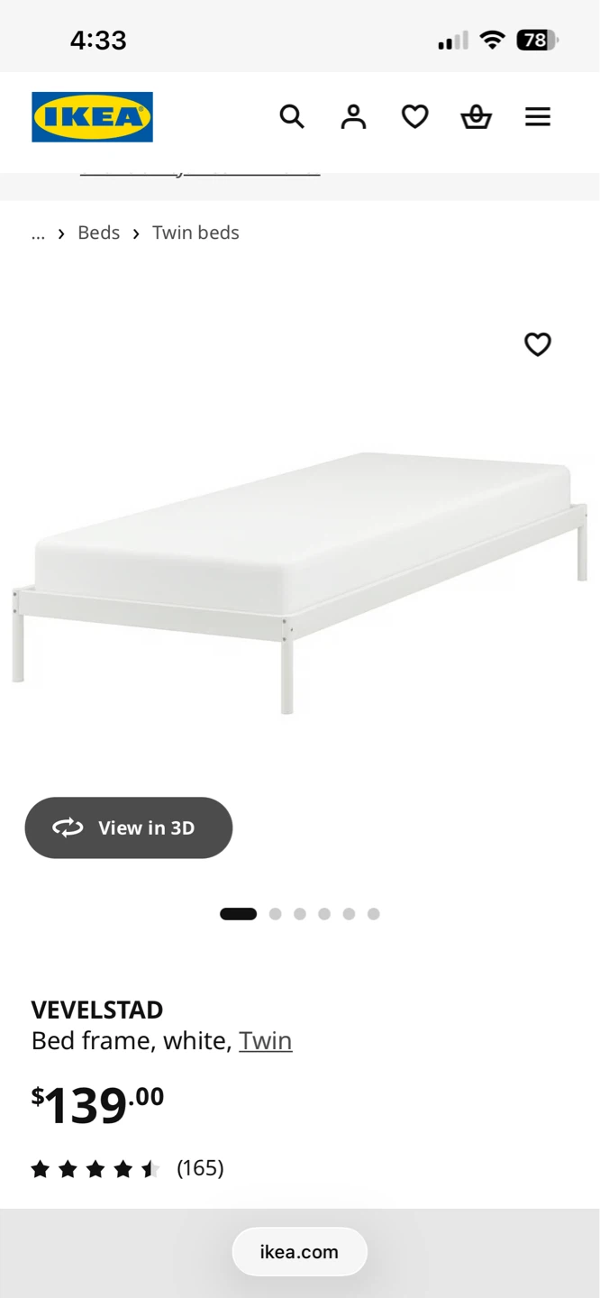 IKEA Twin Bed Frame, mattress and cover ,lamp and light bulb - photo 4