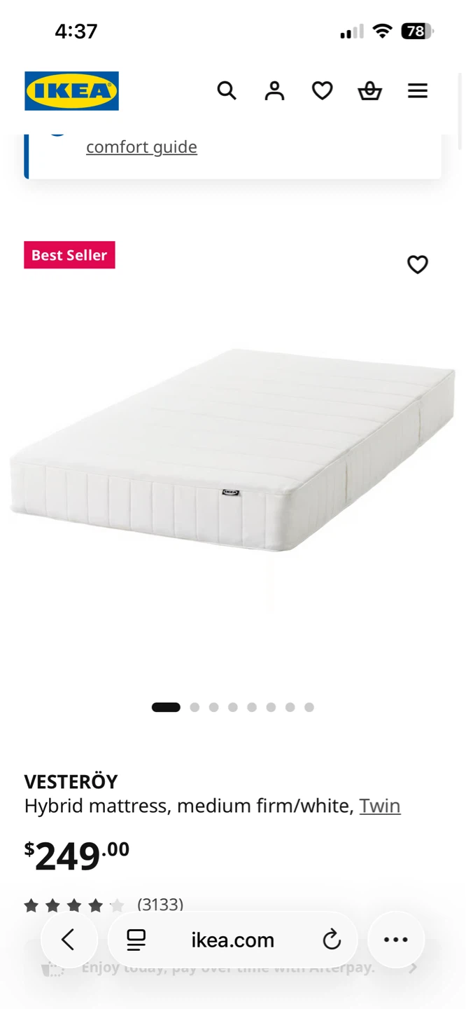 IKEA Twin Bed Frame, mattress and cover ,lamp and light bulb - photo 5