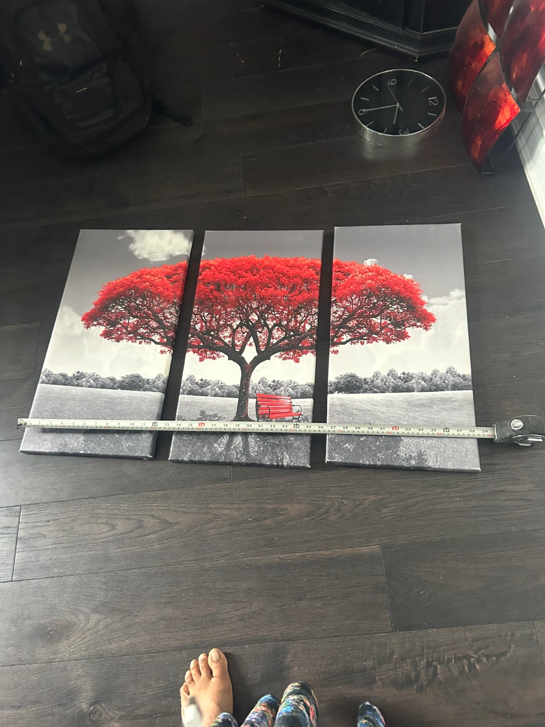 Set of 3 Canvas Prints - Red Tree