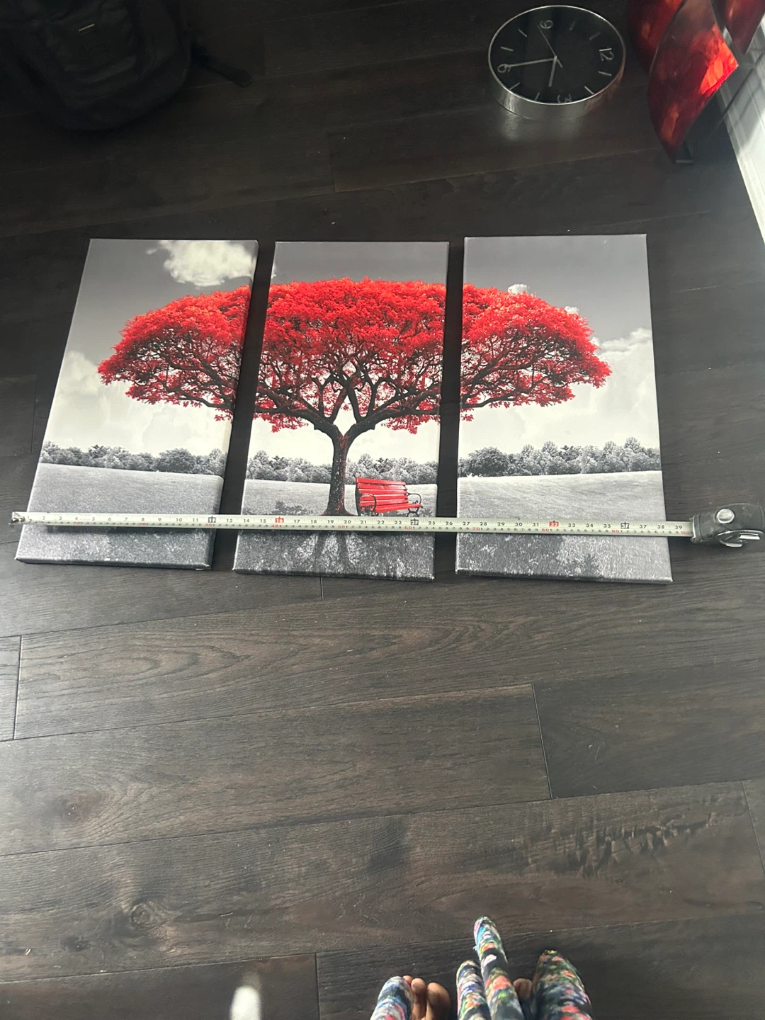 Set of 3 Canvas Prints - Red Tree - photo 5