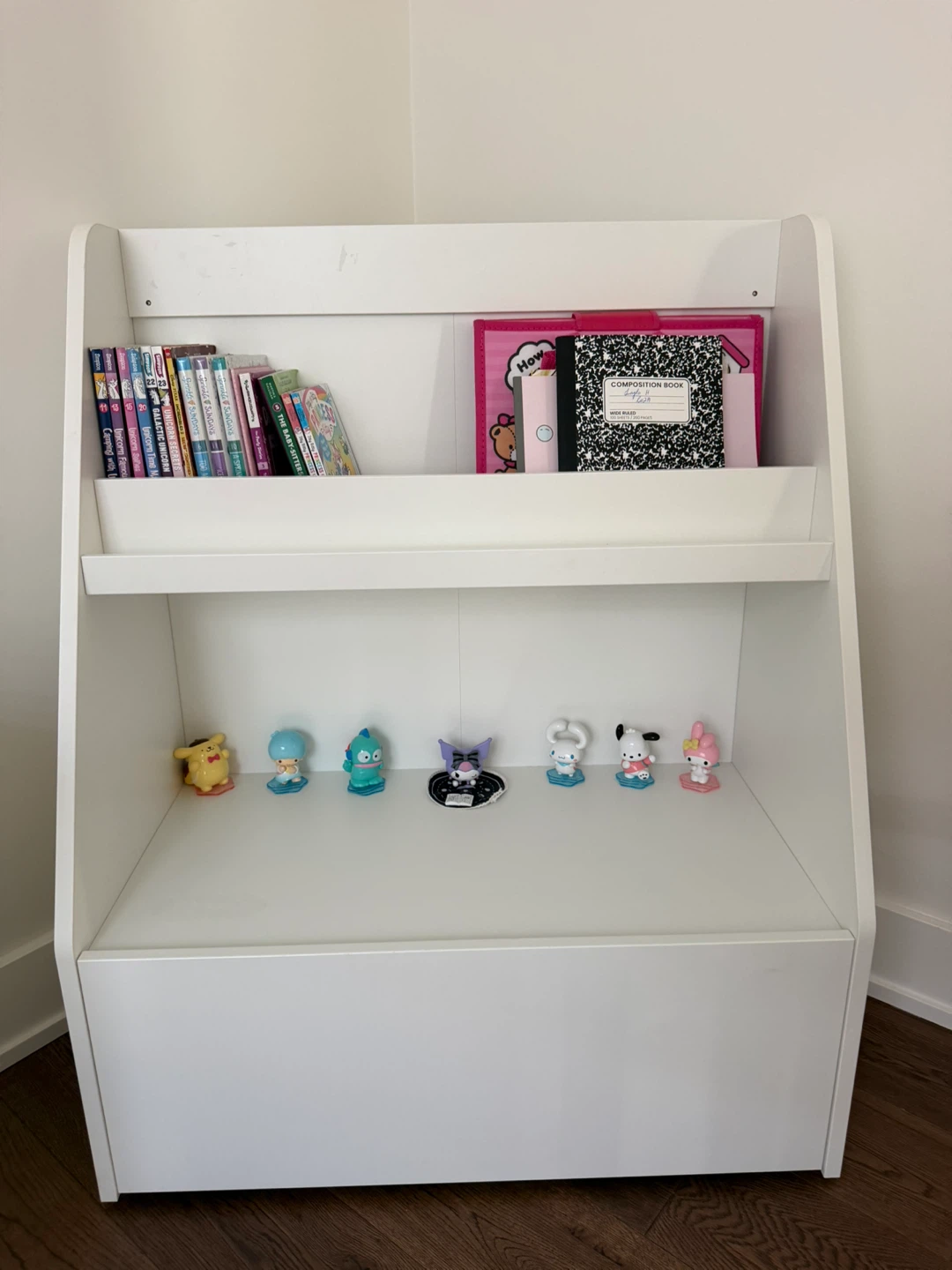 White Kids ikea Bookshelf with Figurines