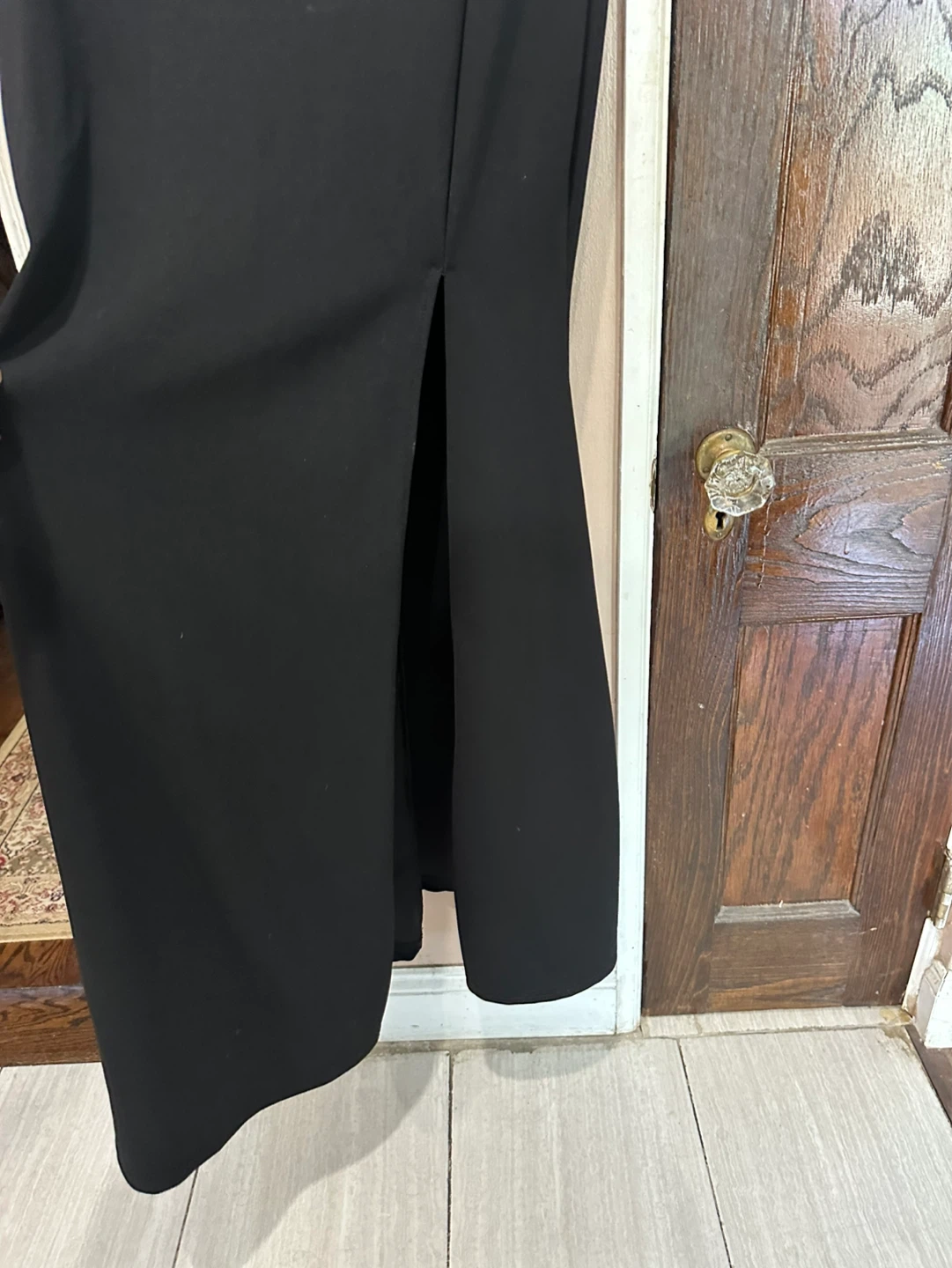 Black Long-Sleeve Off-Shoulder Evening Maxi Dress and Side Slit - photo 4