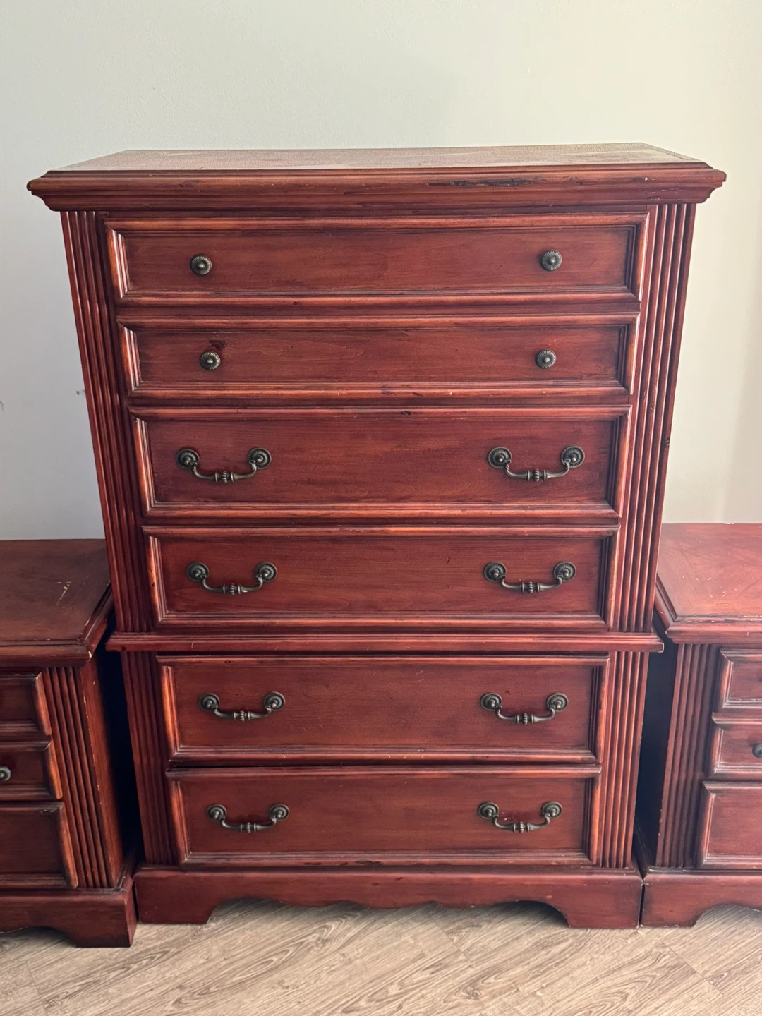 Cherry Wood Dresser and Nightstands Set - photo 3