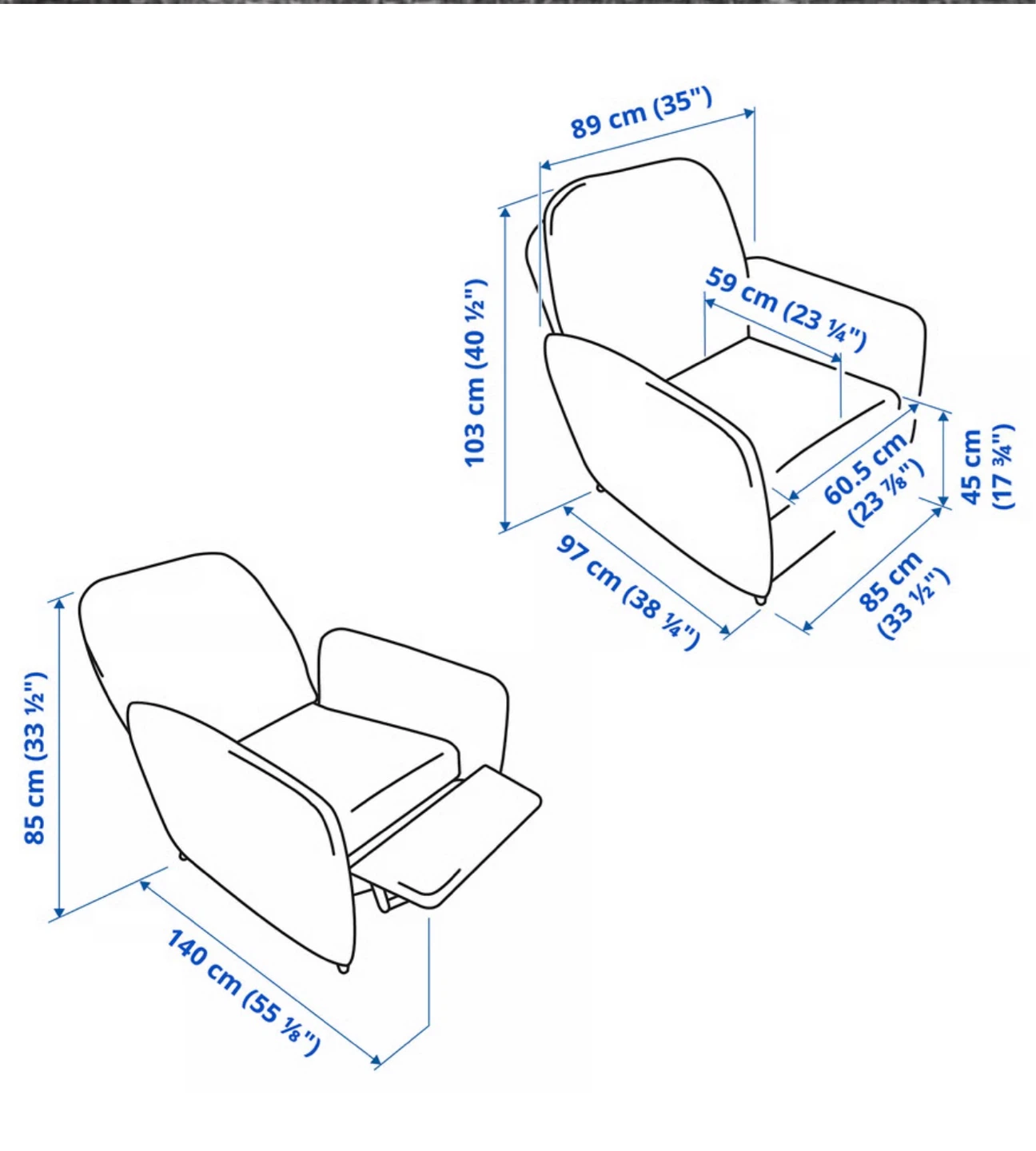 Ikea Grey Recliner Armchair - photo 3