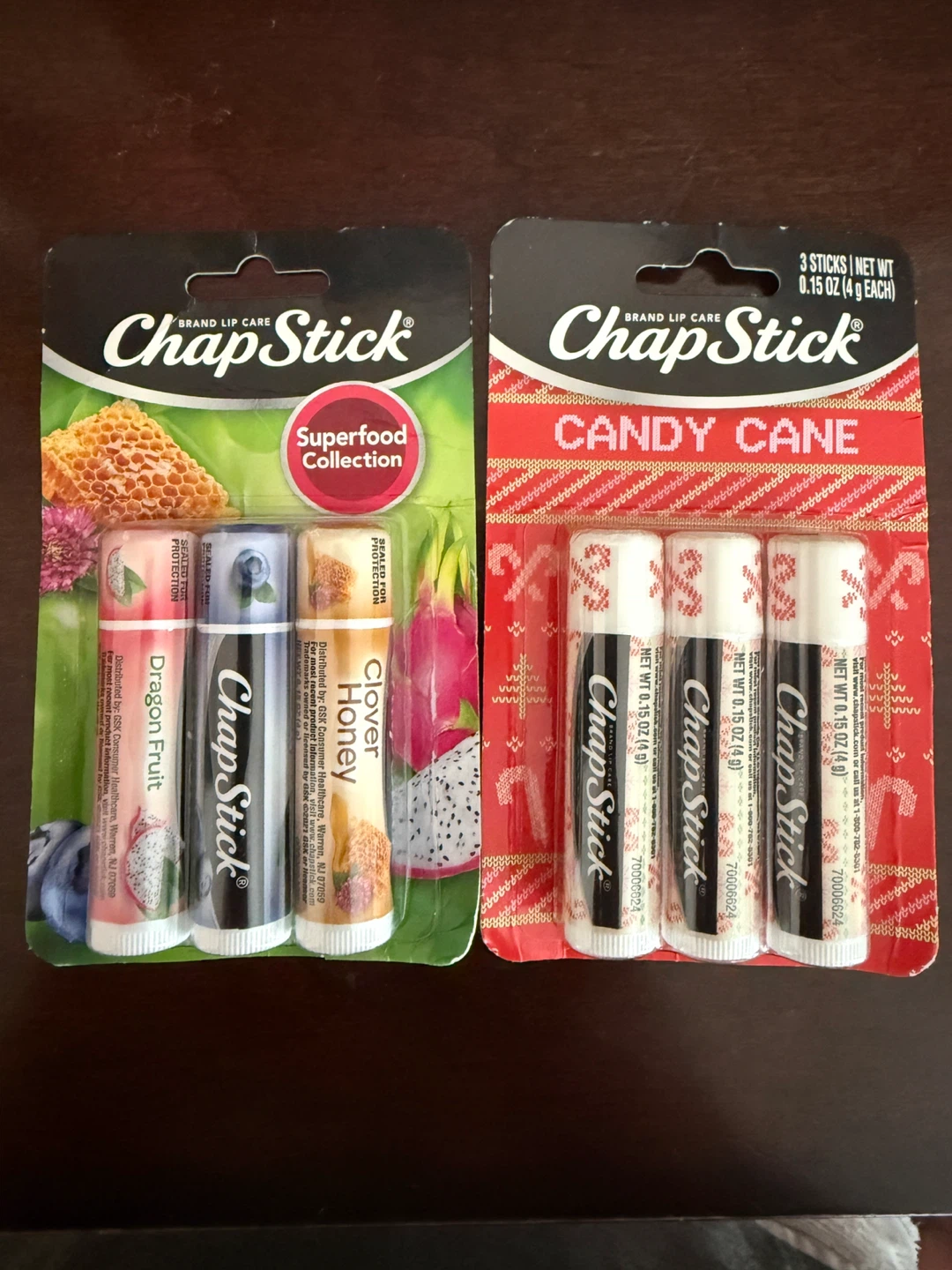 ChapStick Lip Balm - Dragon Fruit, Clover Honey, Candy Cane
