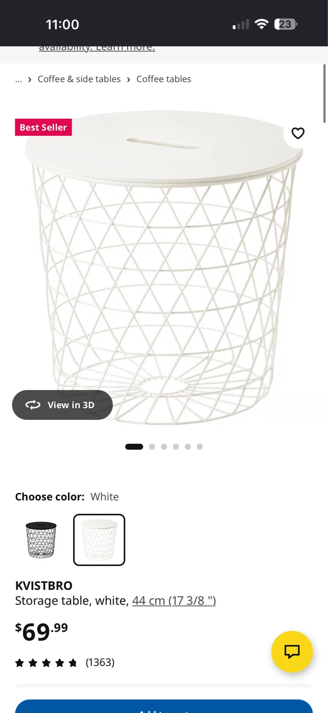 IKEA KVISTBRO Storage Table - White - photo 2