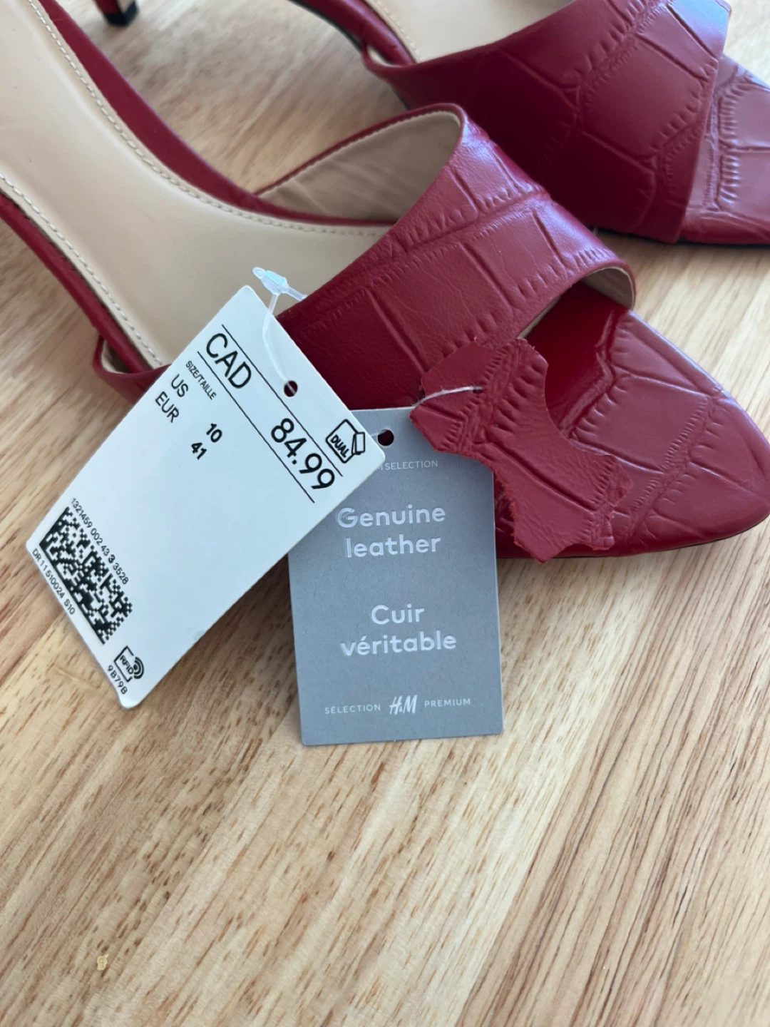 Red leather kitten heel mules - photo 2