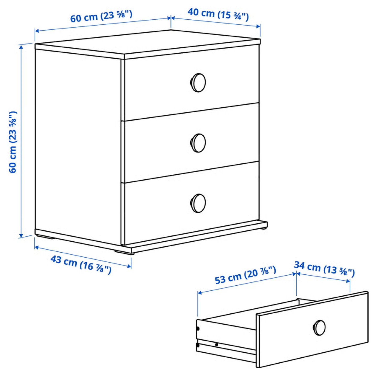 IKEA 3-Drawer Chest - photo 2