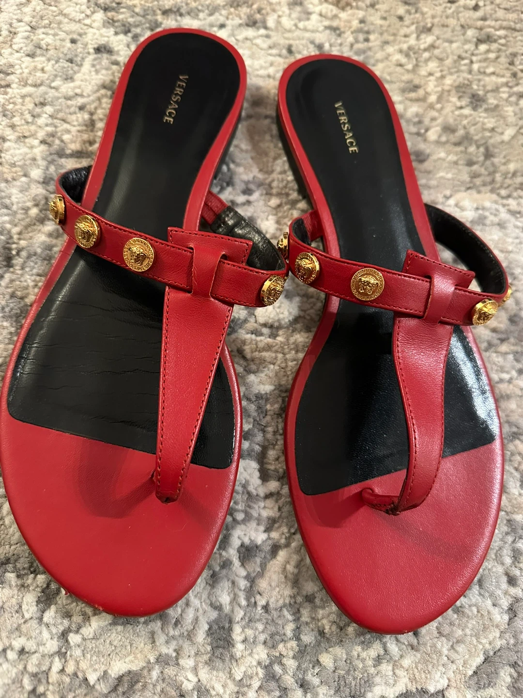 Versace Thong Sandals Medusa red leather 40 - photo 3