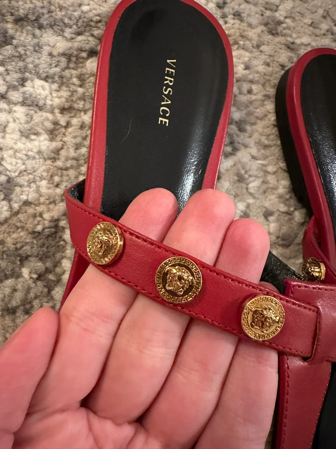 Versace Thong Sandals Medusa red leather 40 - photo 5