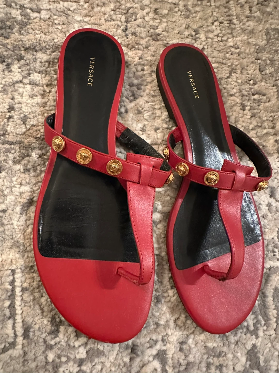 Versace Thong Sandals Medusa red leather 40 - photo 2
