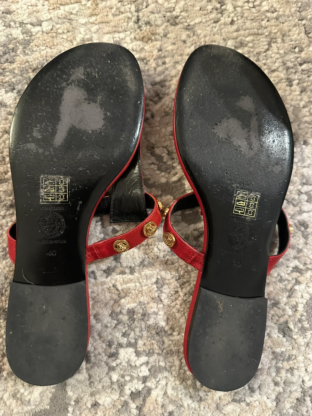 Versace Thong Sandals Medusa red leather 40 - photo 4