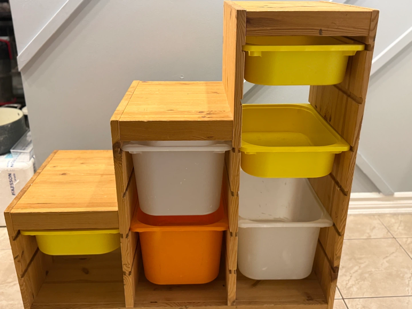 Wooden Toy Storage Unit with Bins - photo 3