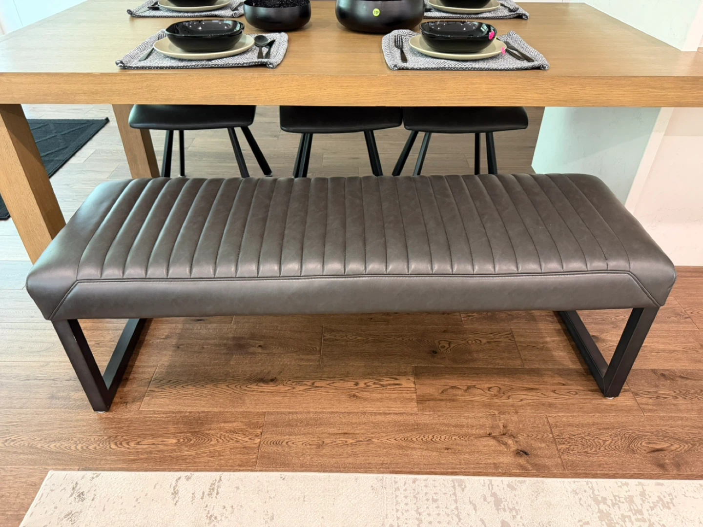 Urban barn BlackTufted Dining Bench - photo 2