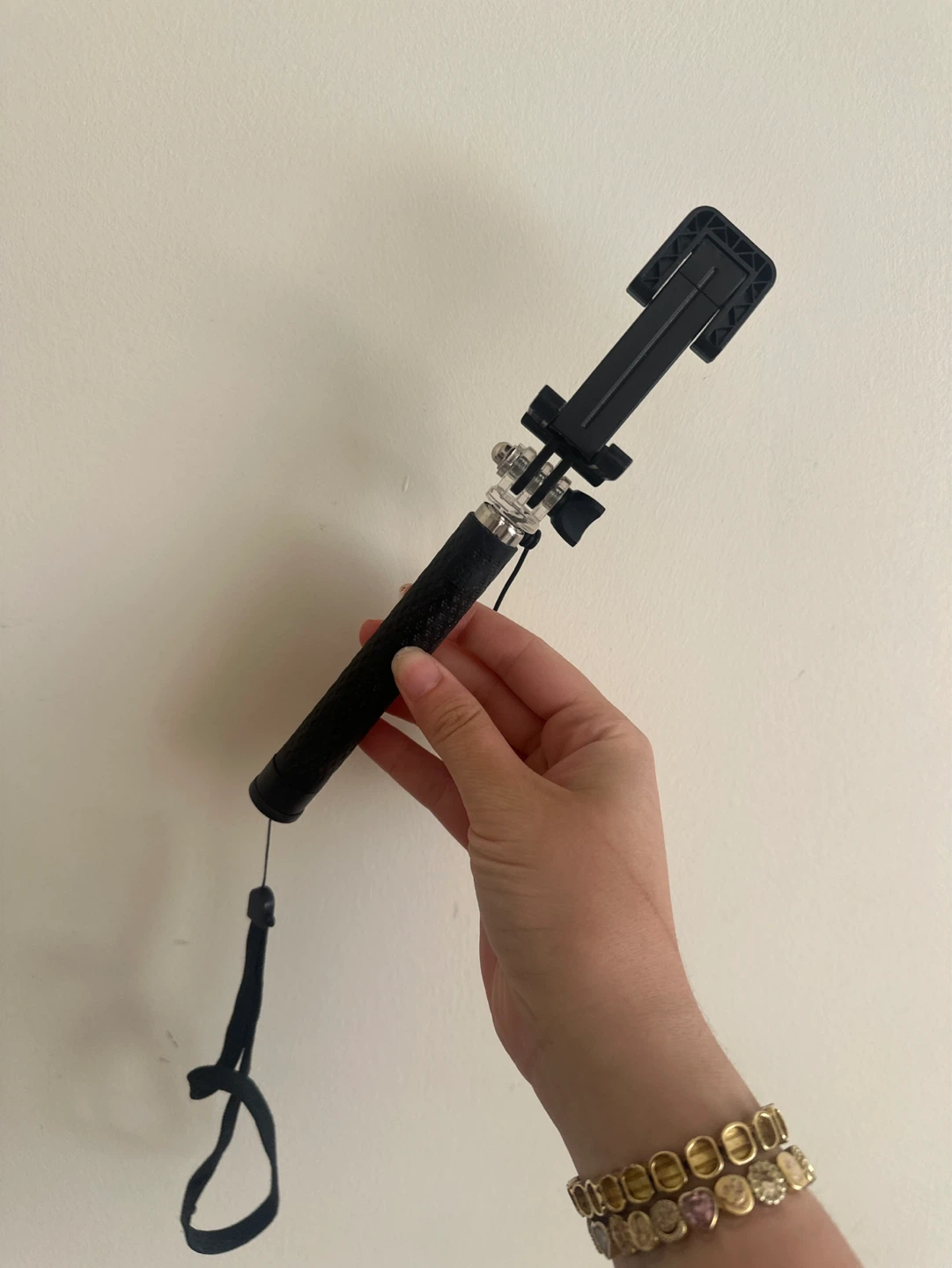 Black Selfie Stick with Wrist Strap