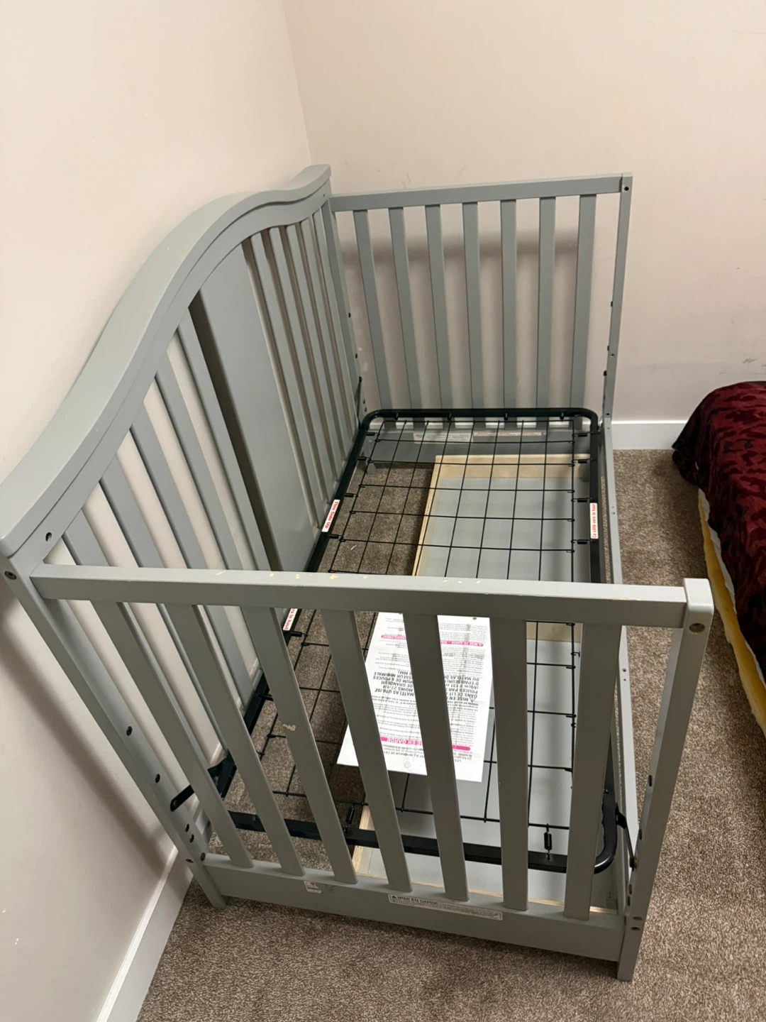 Grey Convertible Crib