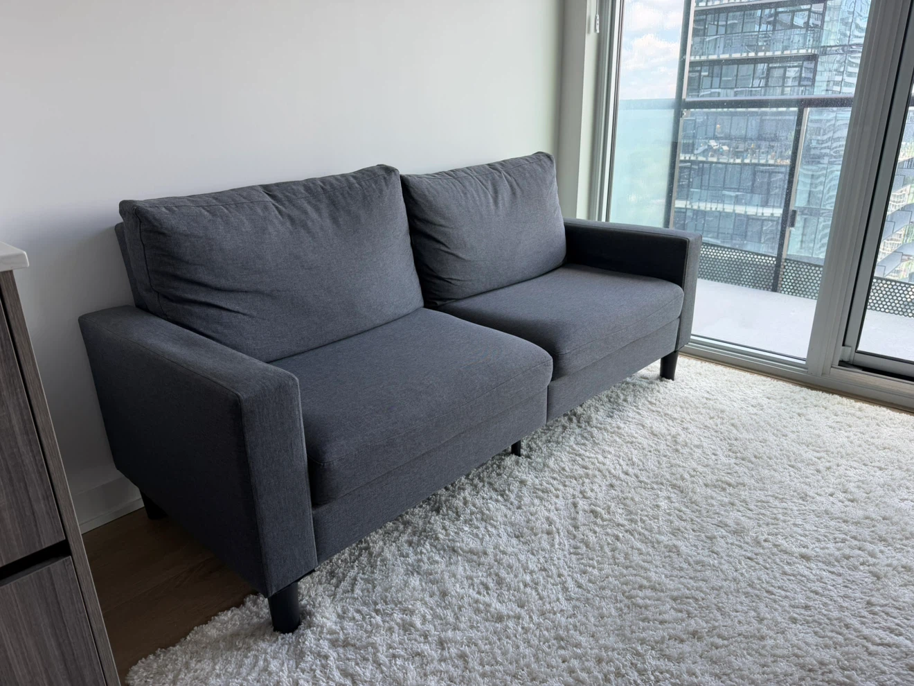 Modern Fabric Sofa – Dark Grey
