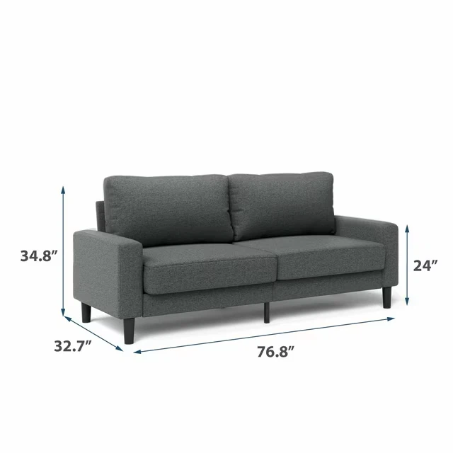 Modern Fabric Sofa – Dark Grey - photo 3