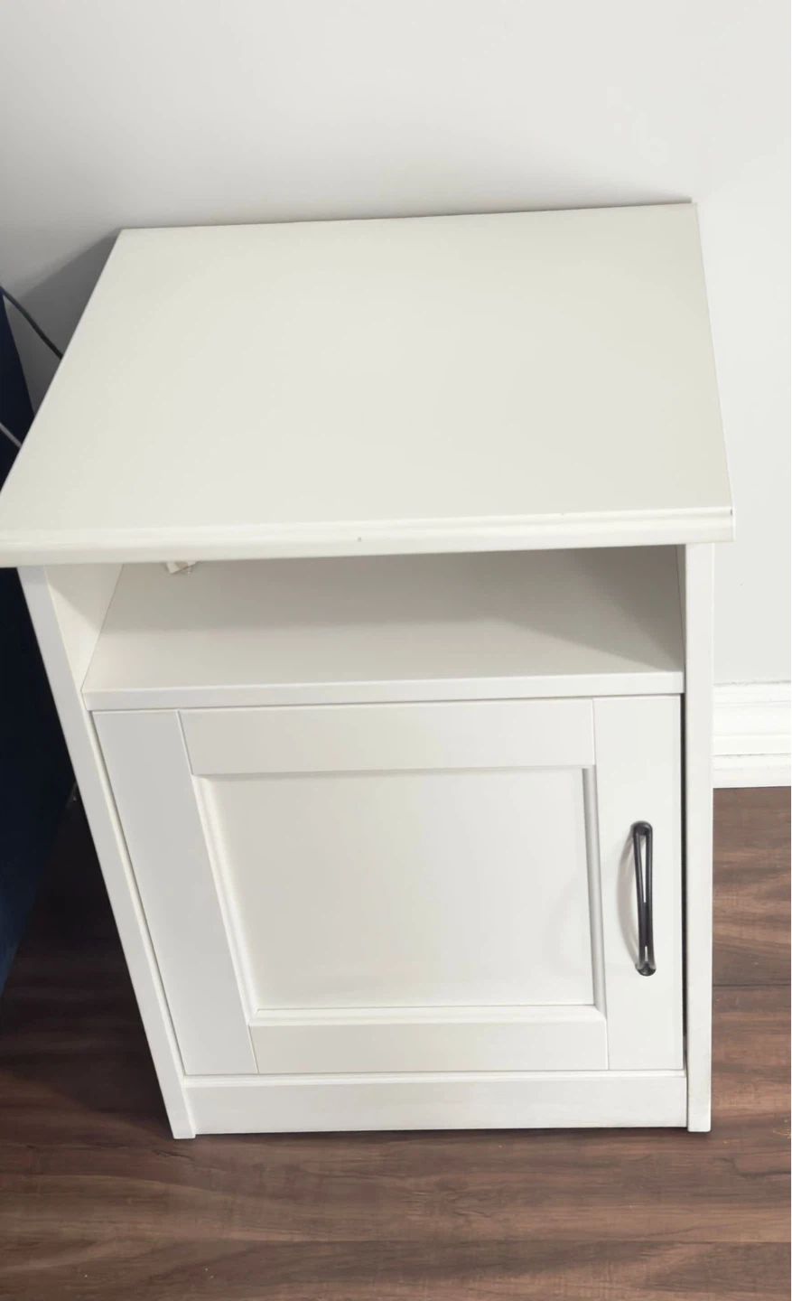 White Accent Table with Cabinet