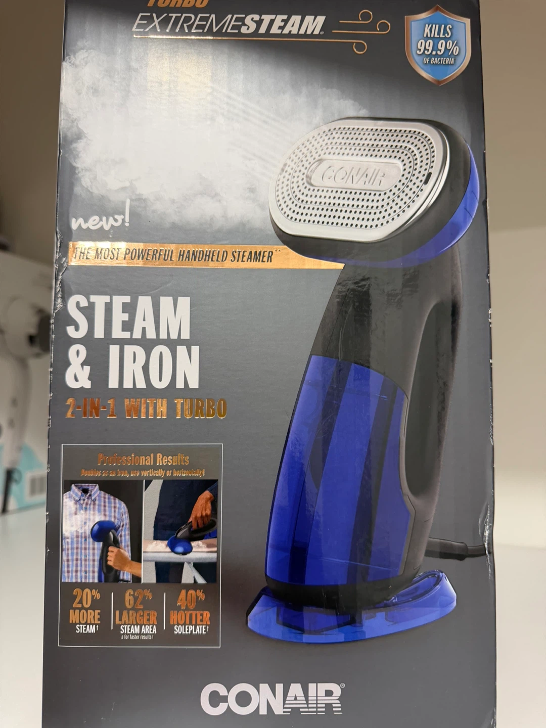 Conair Turbo ExtremeSteam 2-in-1 Handheld Steamer & Iron