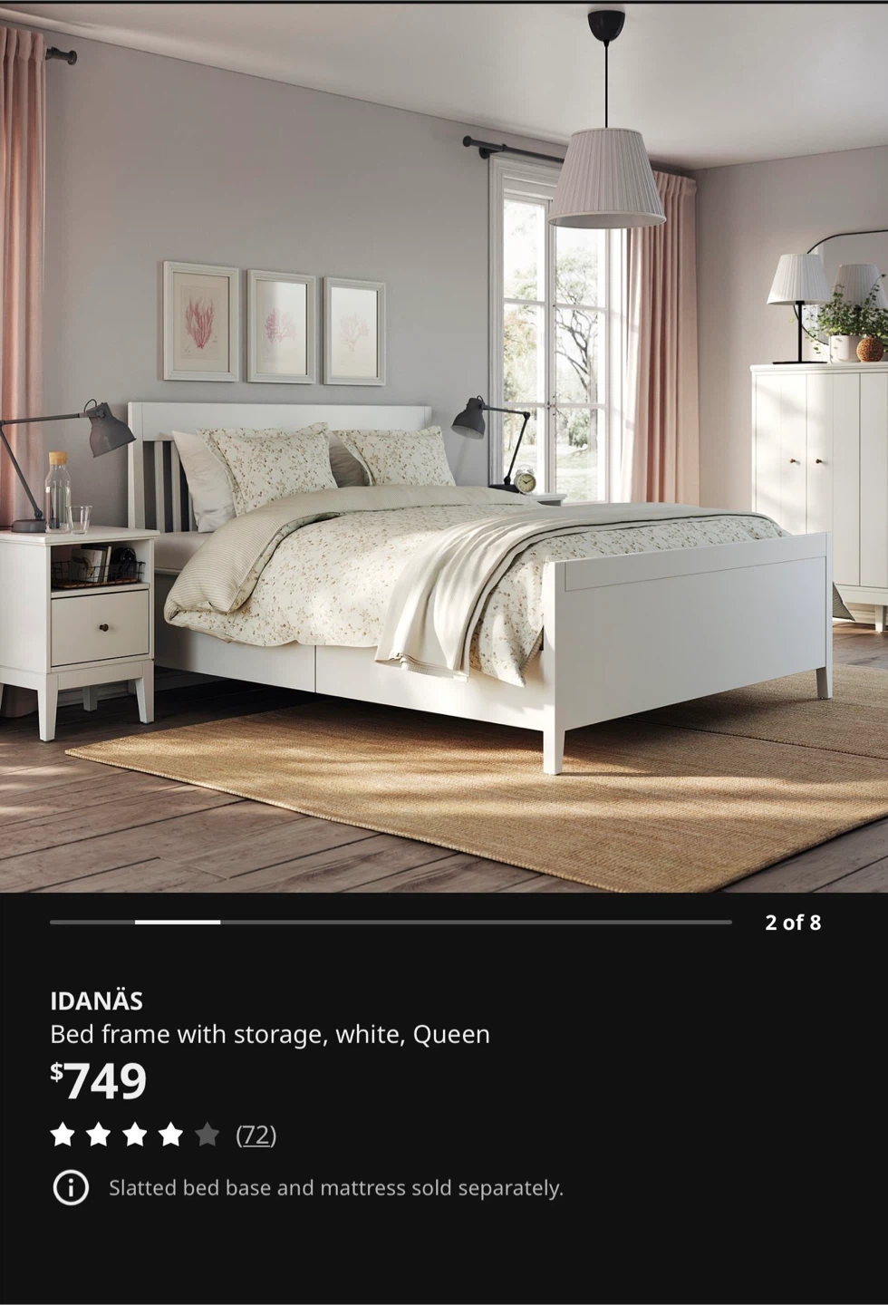 IKEA IDANÄS Bed Frame with Storage - Queen *PRICE REDUCED*