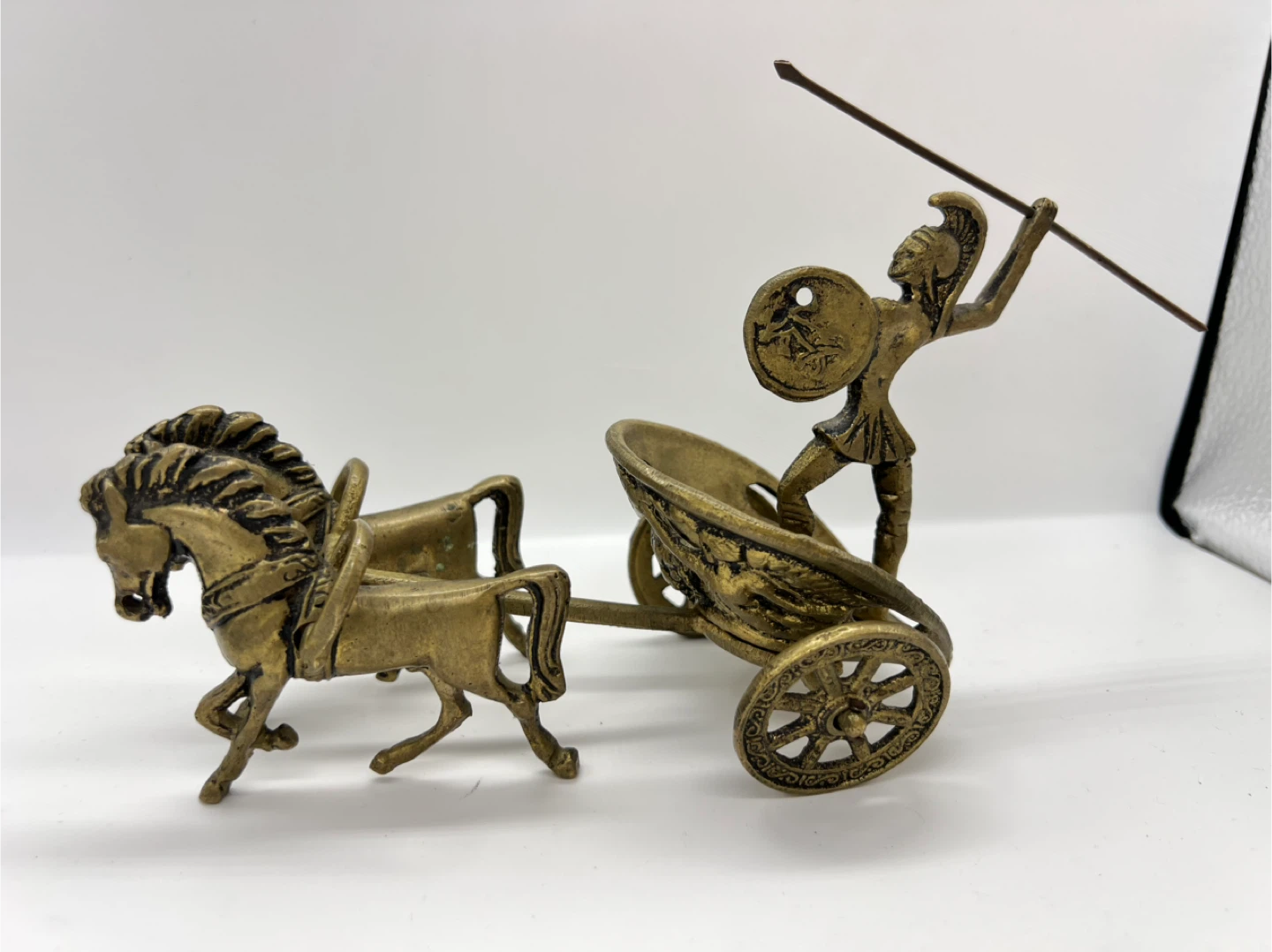 Vintage Brass Chariot Figurine