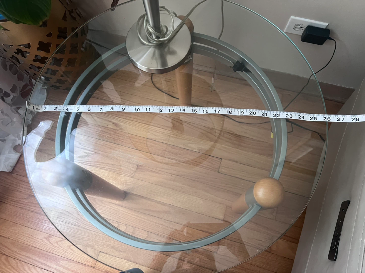Glass Top End Table with Wood Legs ( 3. tables) - photo 2