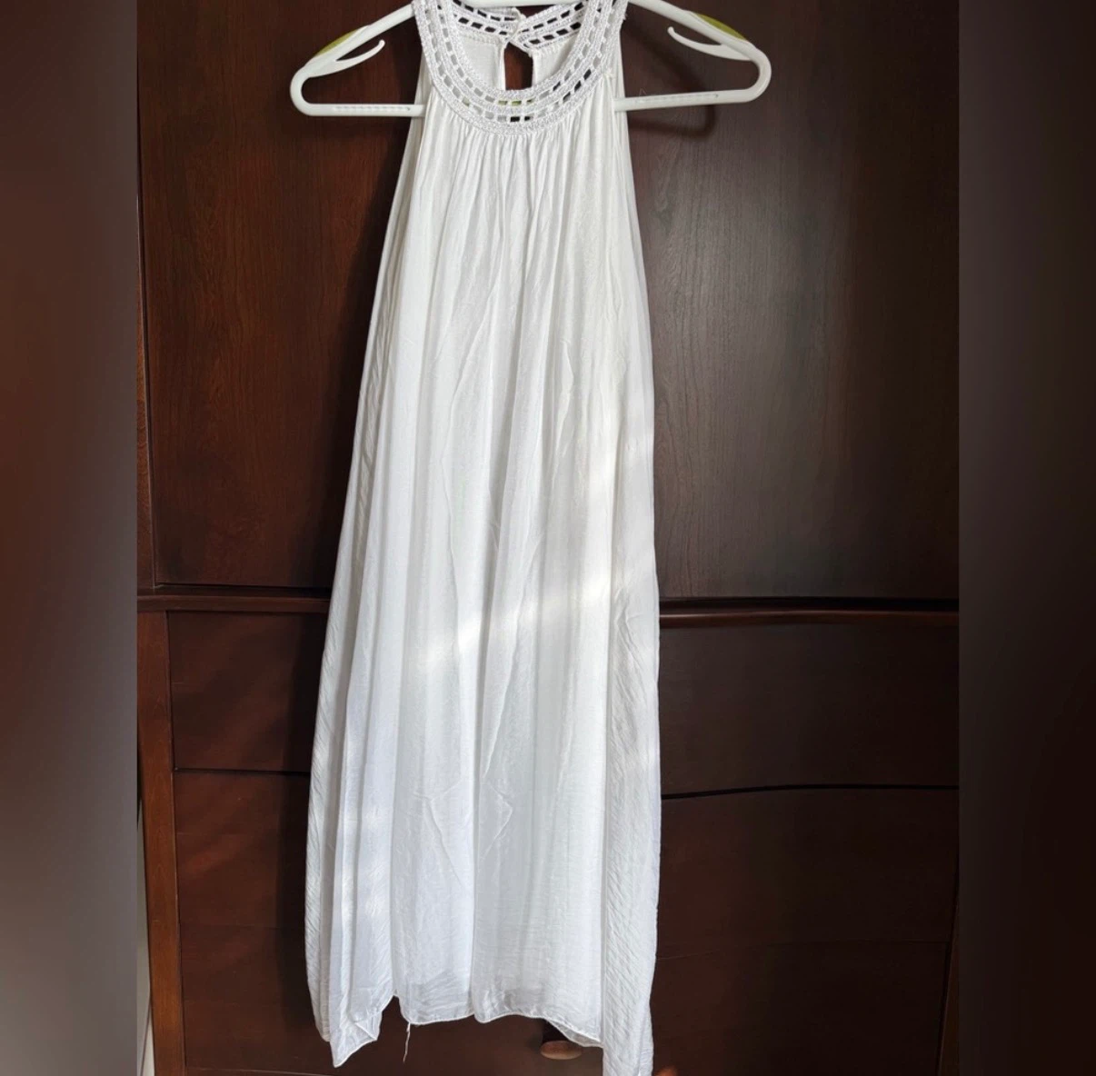 White Halter Midi Dress