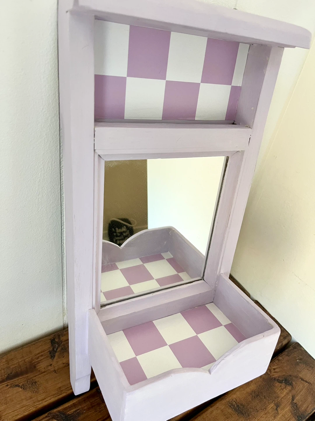 Lavender and White Checkerboard Wall Decor / Storage - photo 2