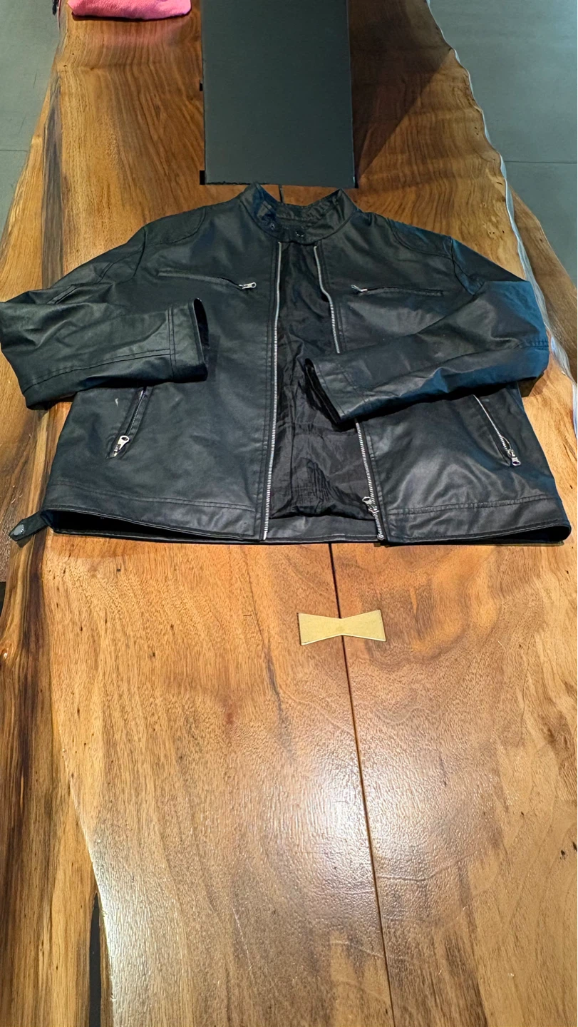 Black Faux Leather Moto Jacket - photo 3