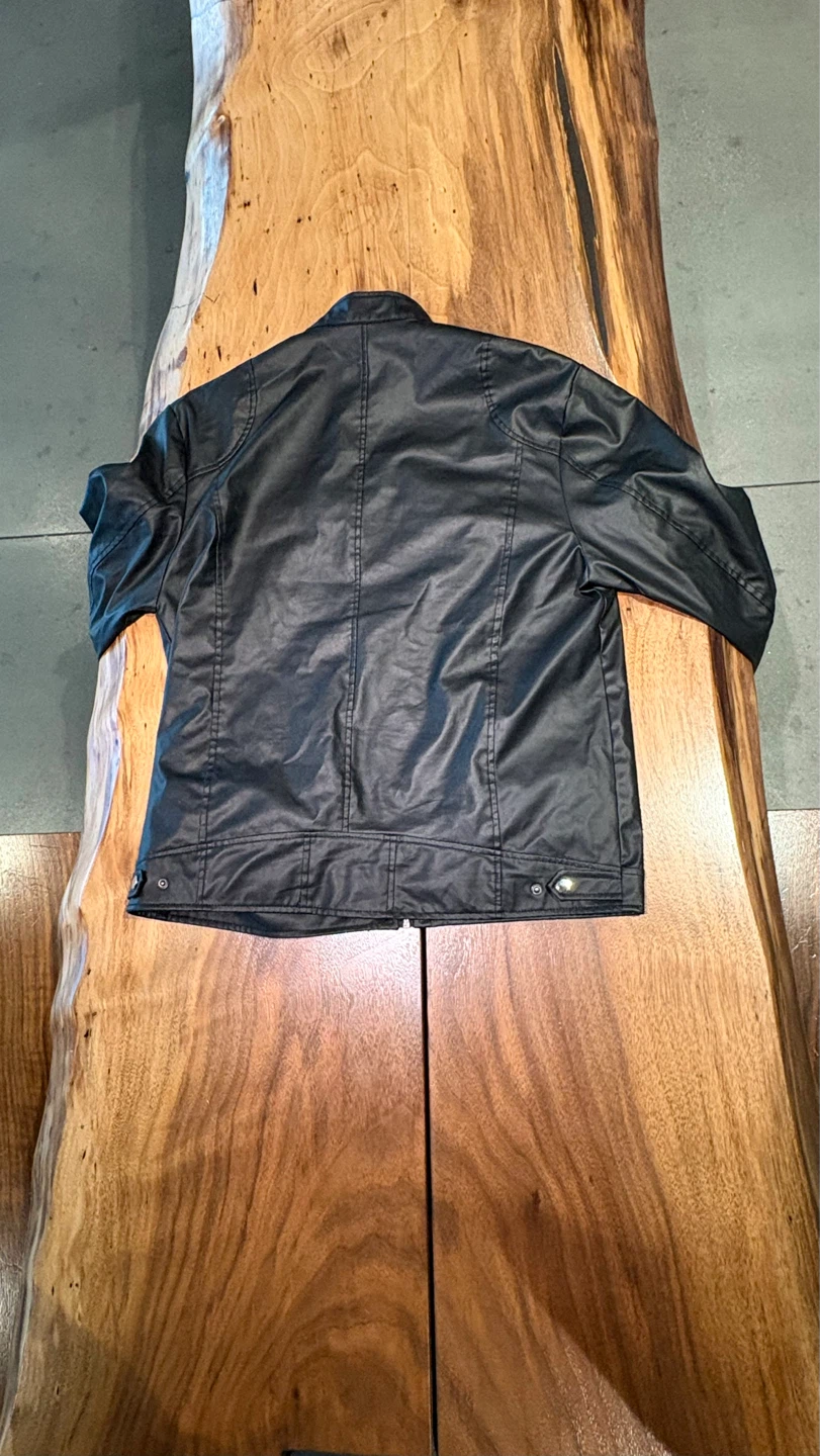Black Faux Leather Moto Jacket - photo 5