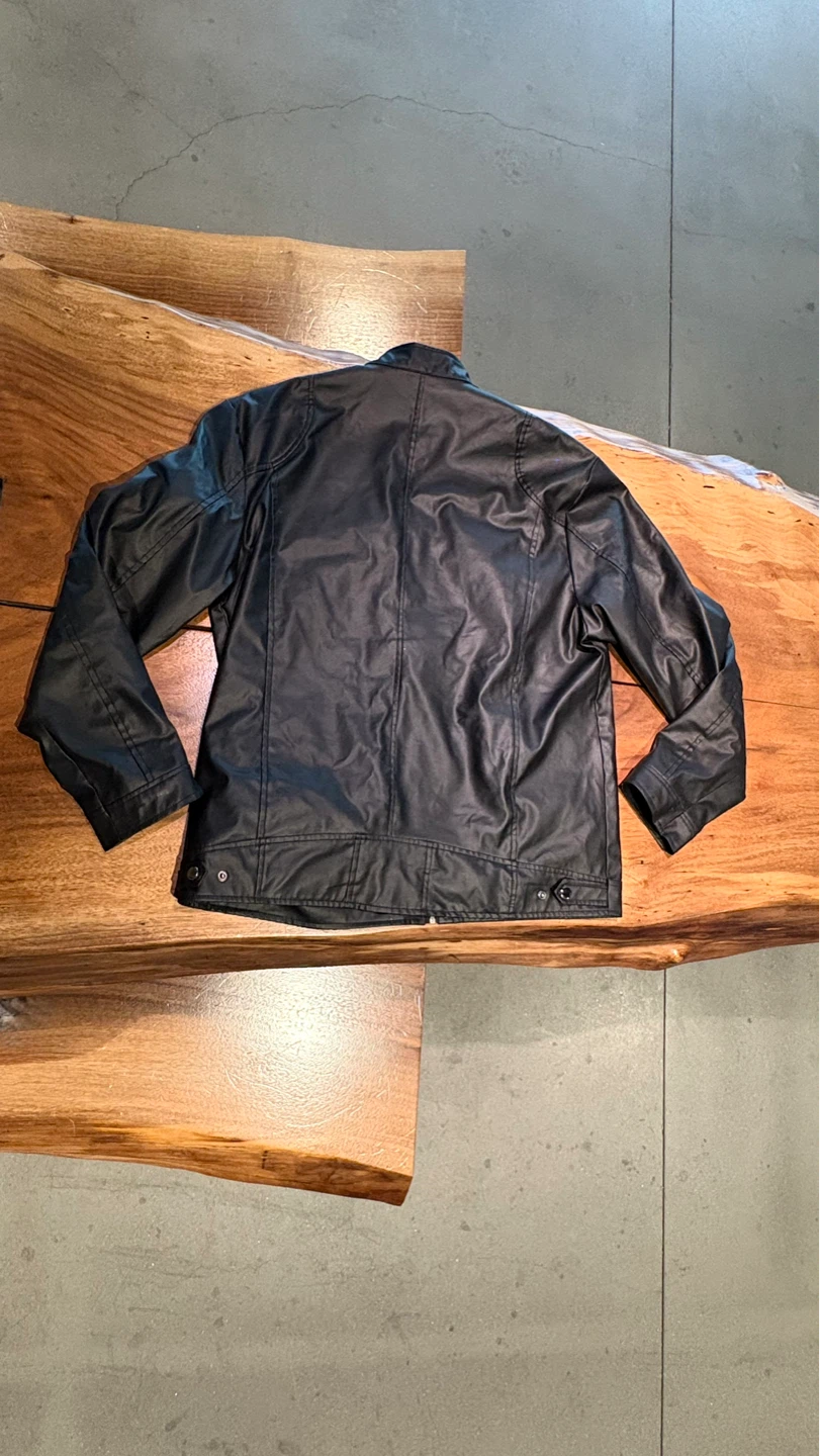 Black Faux Leather Moto Jacket