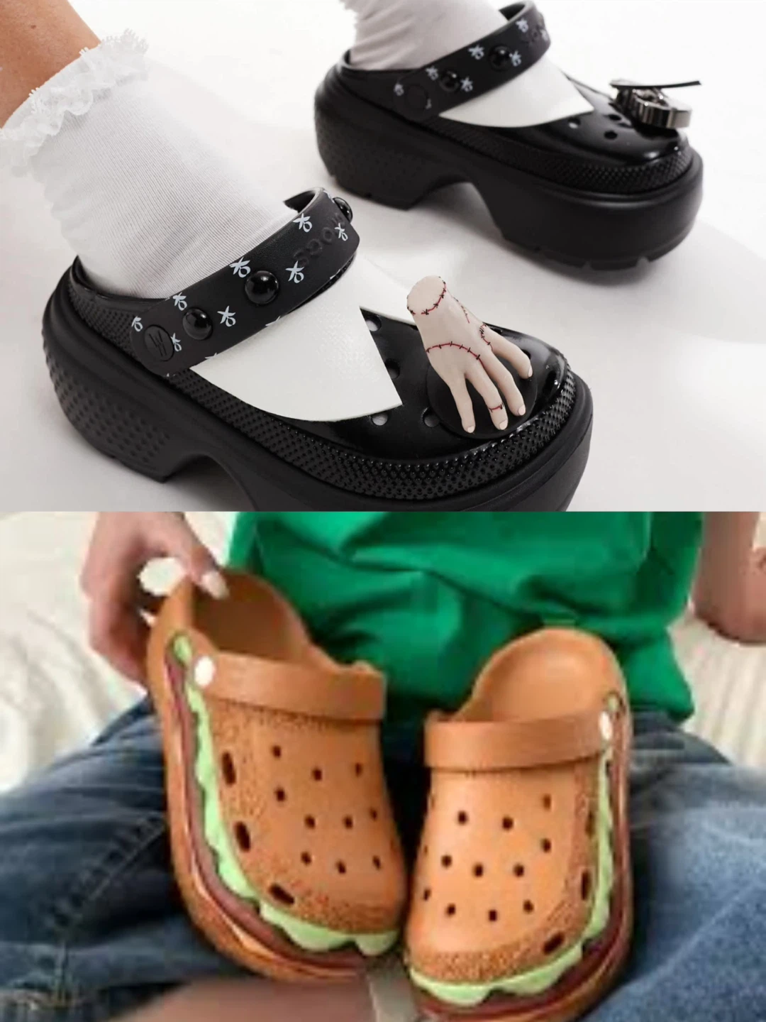 Crocs Wednesday Addams & Burger Clogs