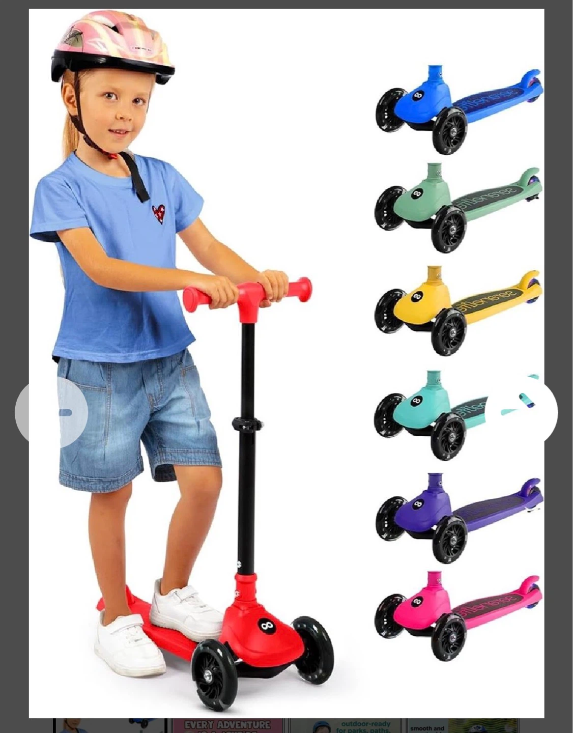 Serenelife Kids 3-Wheel Scooter SLKSC12RD