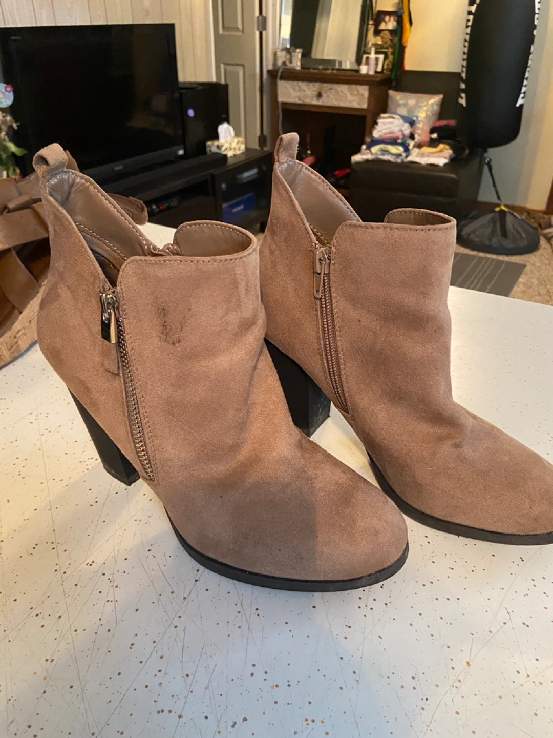 Tan Suede Ankle Boots - photo 2