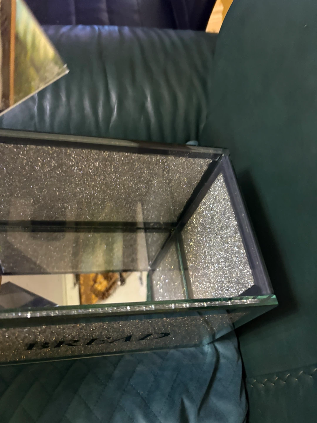 Mirrored Bread Box with Crystal Knob - photo 2