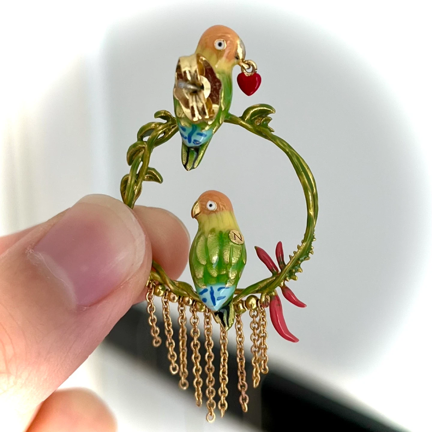 🇫🇷 Les Néréides Lovebirds Earrings 🦜