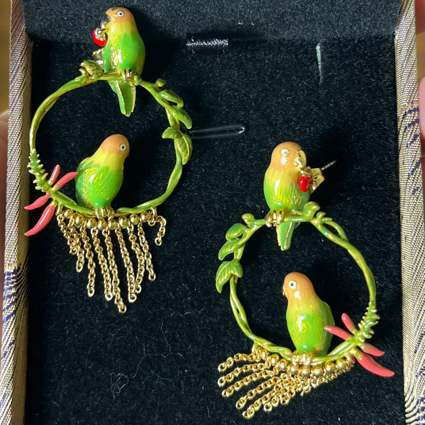 🇫🇷 Les Néréides Lovebirds Earrings 🦜 - photo 2