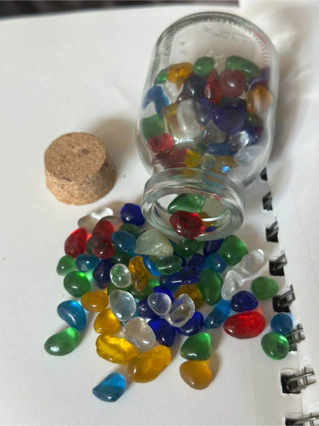Jars of tumbled glass bits