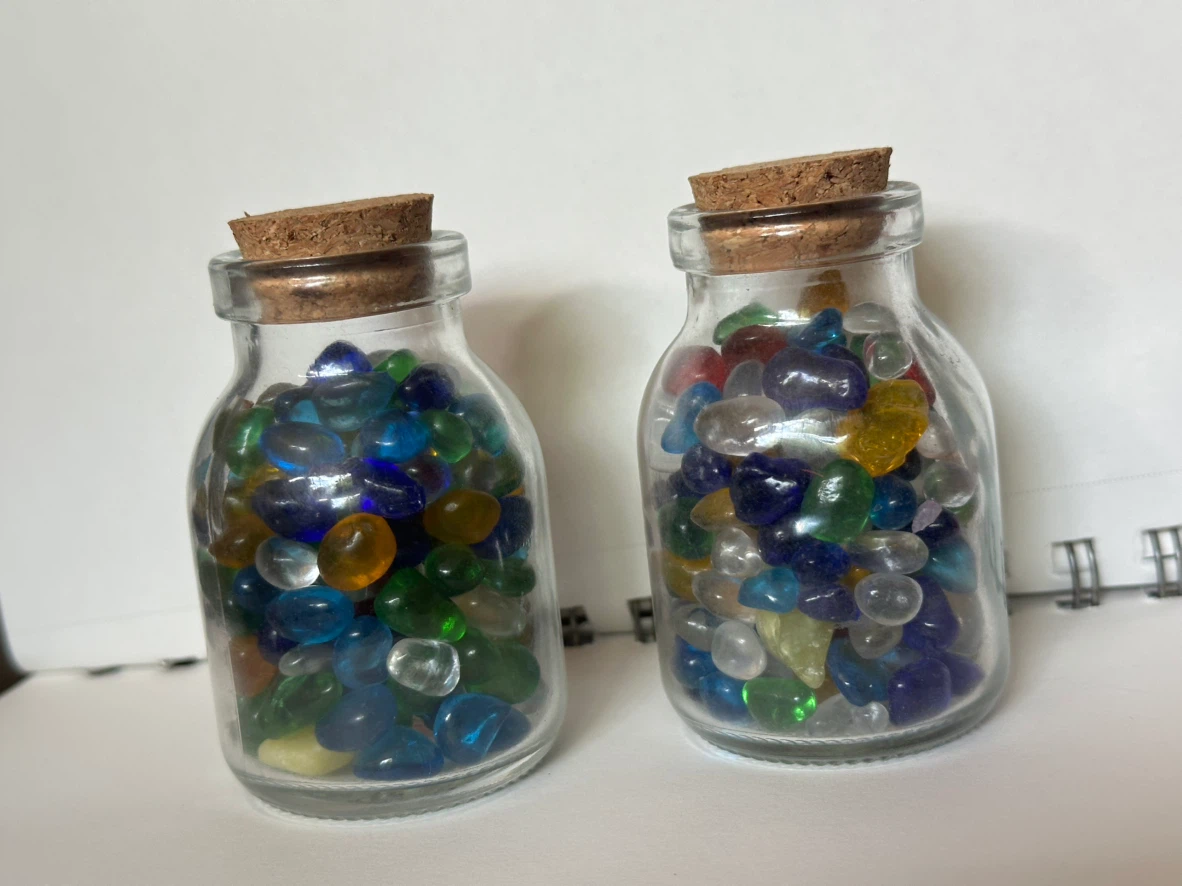 Jars of tumbled glass bits - photo 3