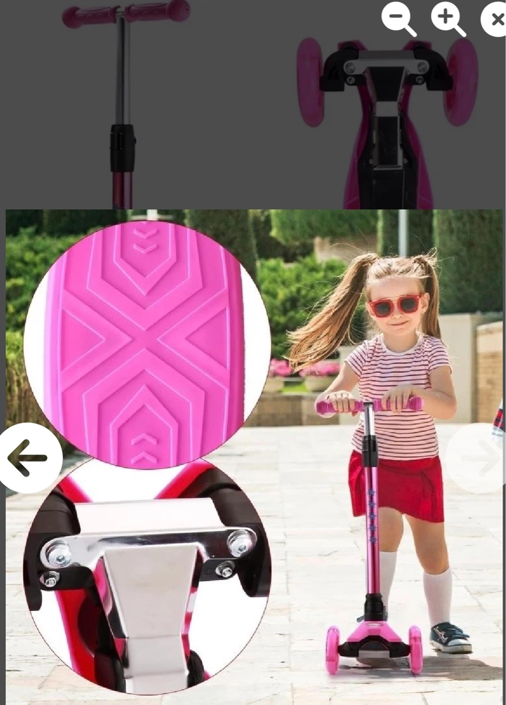Pink 3-Wheel Scooter with Light-Up Wheels