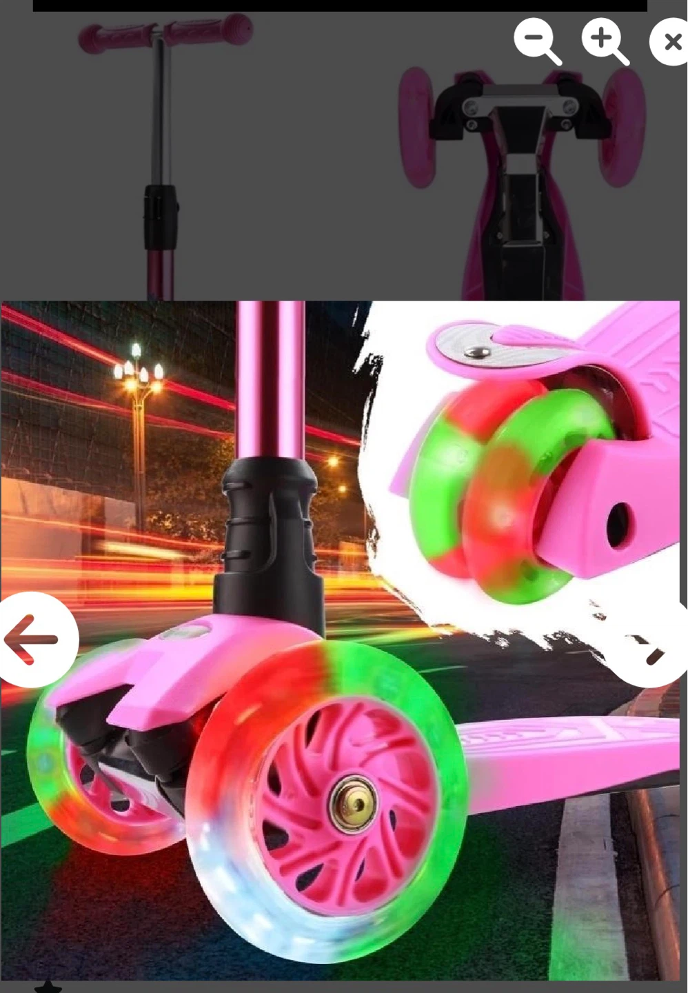 Pink 3-Wheel Scooter with Light-Up Wheels - photo 3