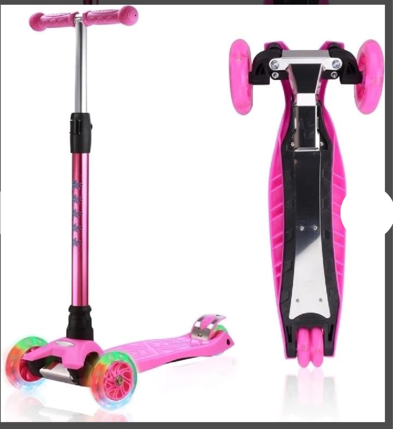 Pink 3-Wheel Scooter with Light-Up Wheels - photo 2